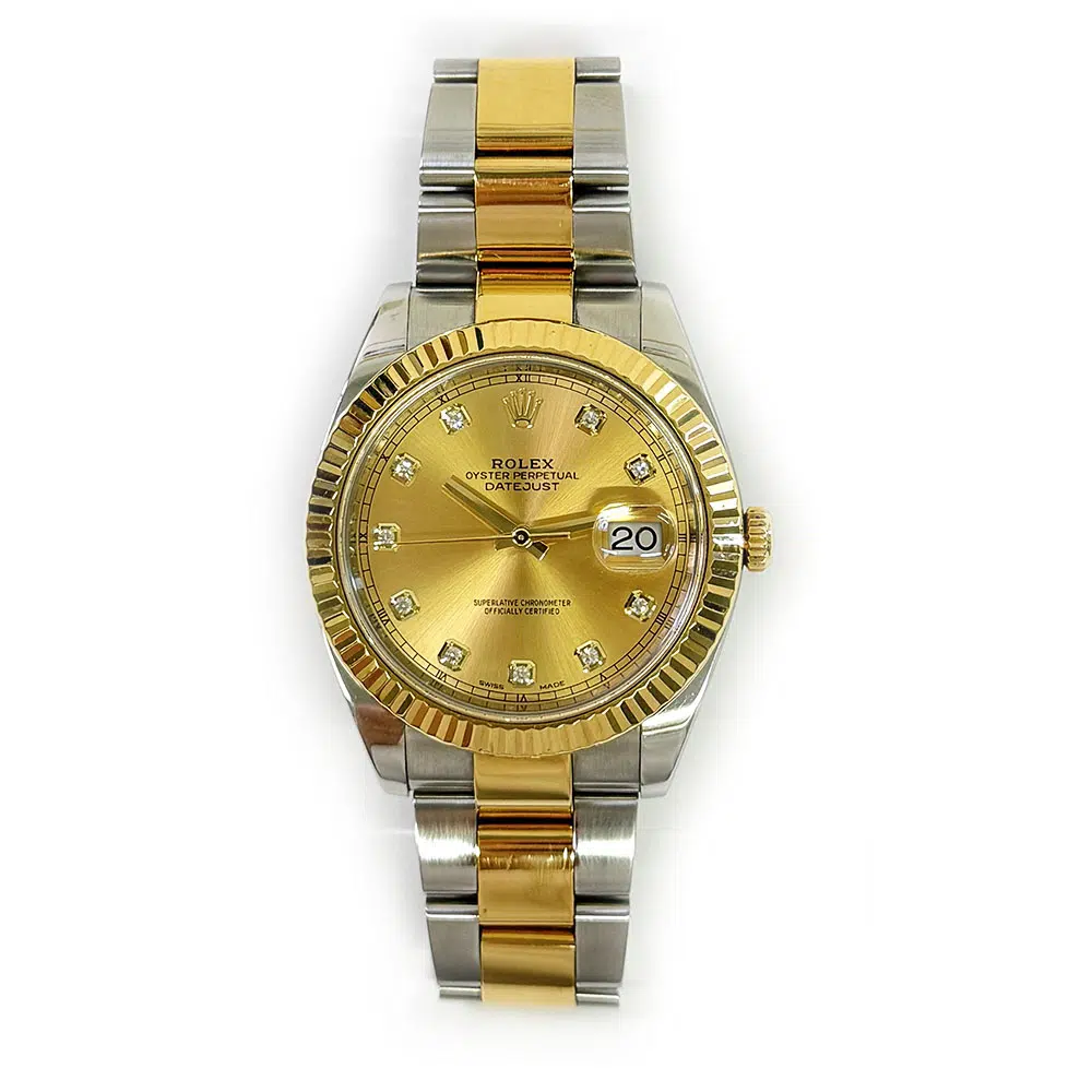 Rolex Datejust Champagne Diamond Dial 126333G Gold & Steel Oyster Watch 2018 – image 2