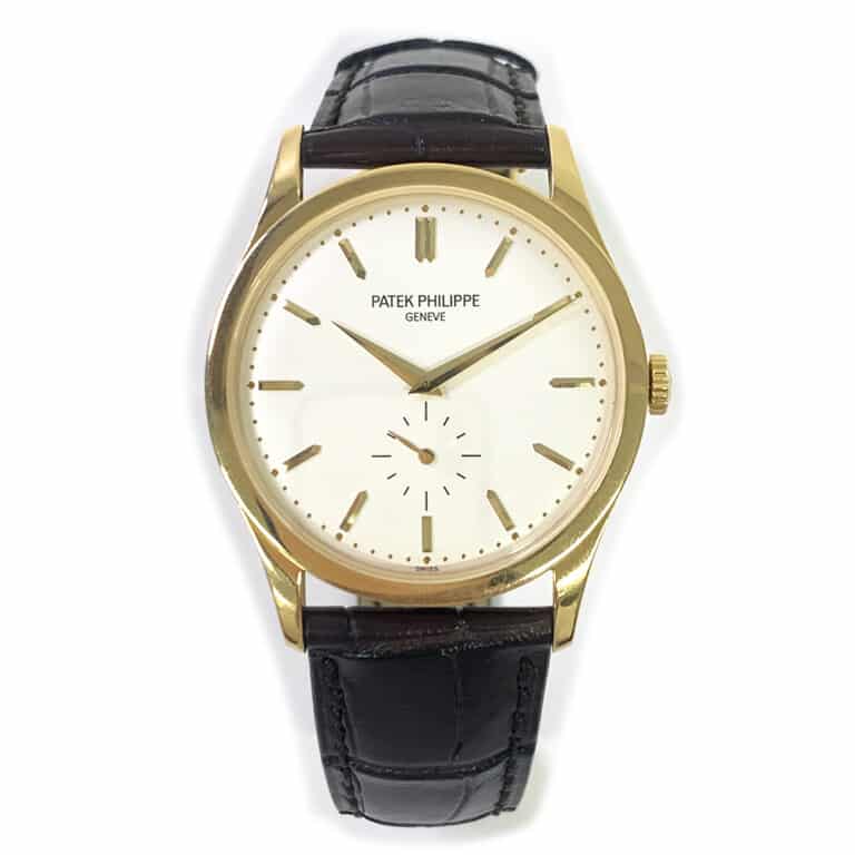Patek Philippe Calatrava 37mm 5196J-001 Yellow Gold With Brown Leather Watch White Dial 2007