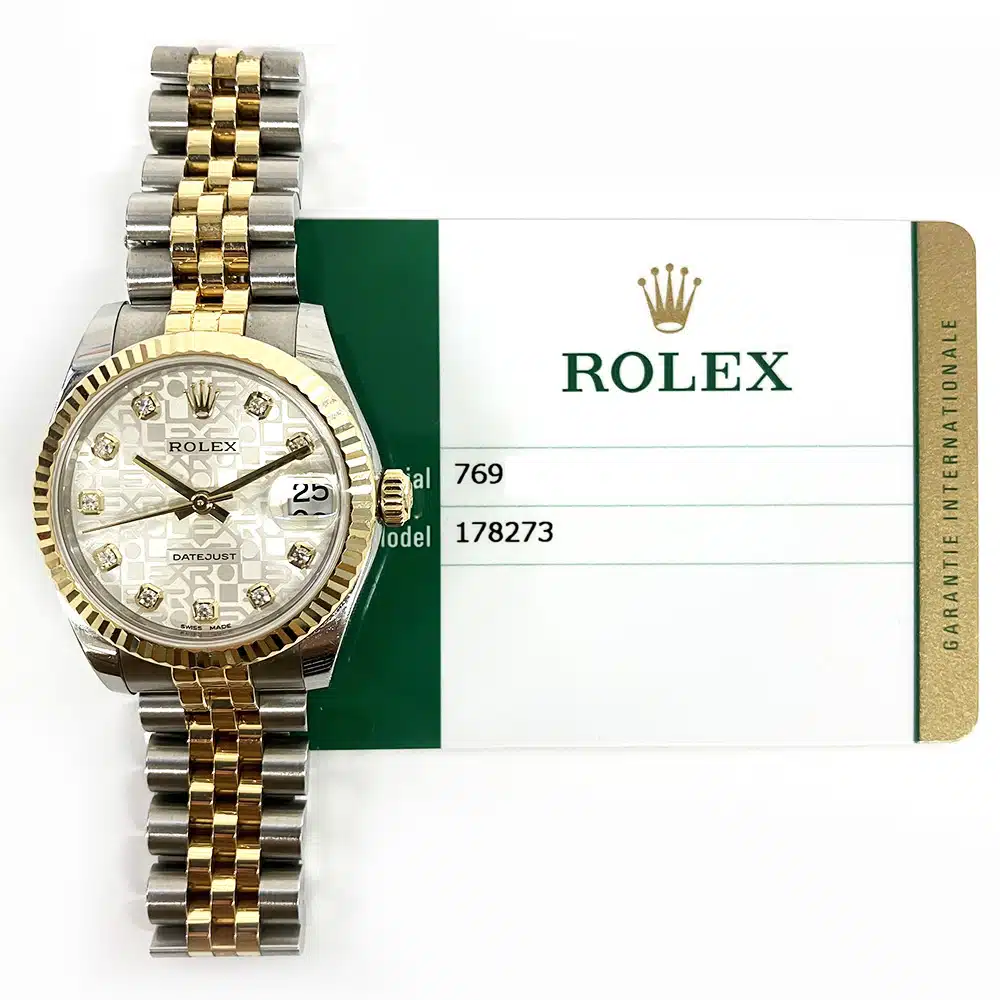 Rolex Lady-Datejust 31mm Jubilee Gold/Steel with Silver Diamond Dial Watch 2017 – image 2