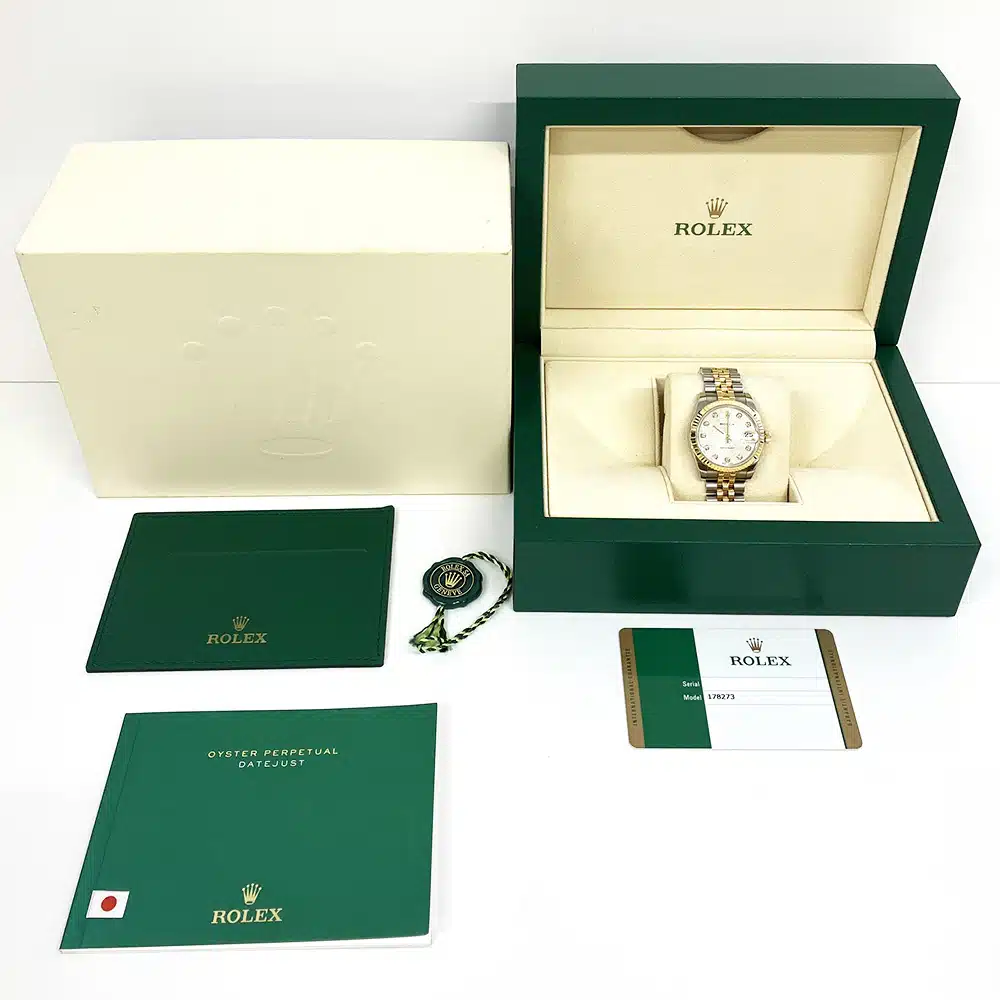 Rolex Lady-Datejust 31mm Jubilee Gold/Steel with Silver Diamond Dial Watch 2017 – image 8