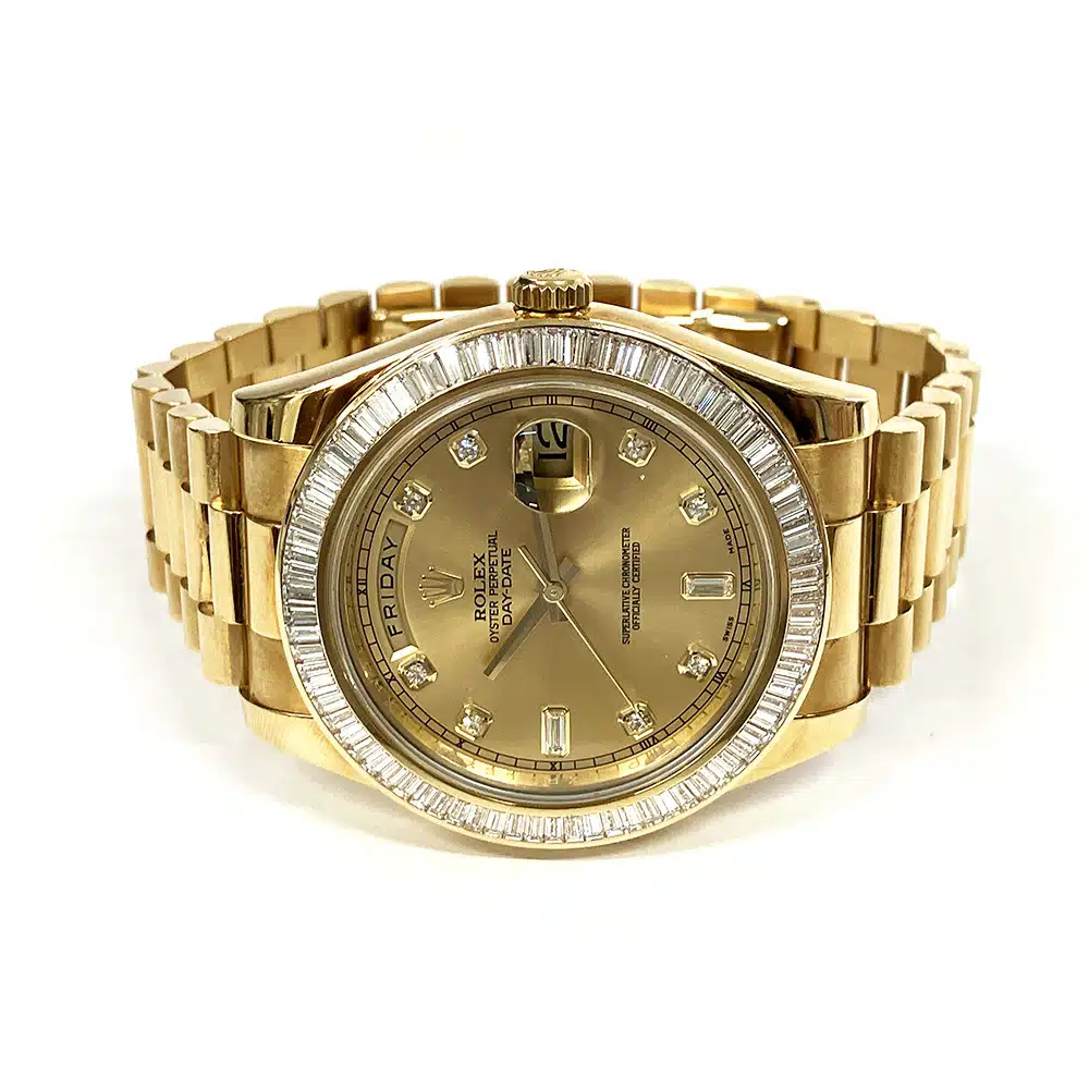 Rolex Day-Date II 41mm 218398BR Yellow Gold with Champagne Diamond Dial Watch 2014 – image 4