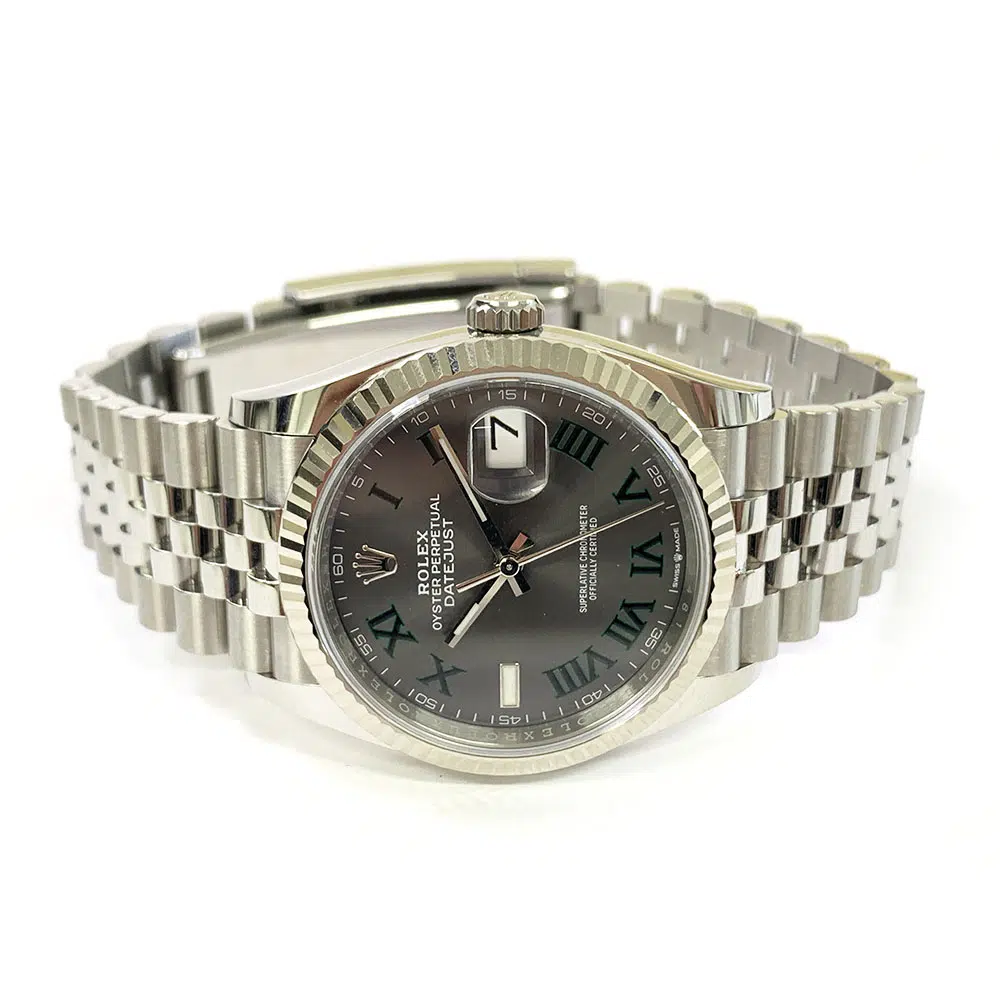 Rolex Datejust 126234 2022 Stainless Steel 36mm Jubilee Watch Wimbledon Roman Dial – image 4