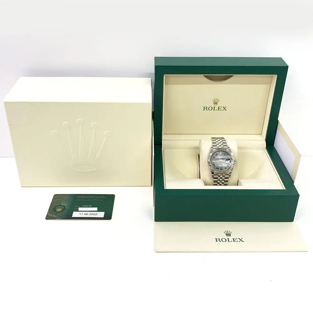 Rolex Datejust 126234 2022 Stainless Steel 36mm Jubilee Watch Wimbledon Roman Dial – image 8