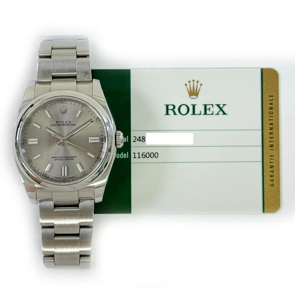 Rolex Oyster Perpetual 36mm Oyster 116000 Stainless Steel Watch Slate Grey Index Dial 2015 – image 2