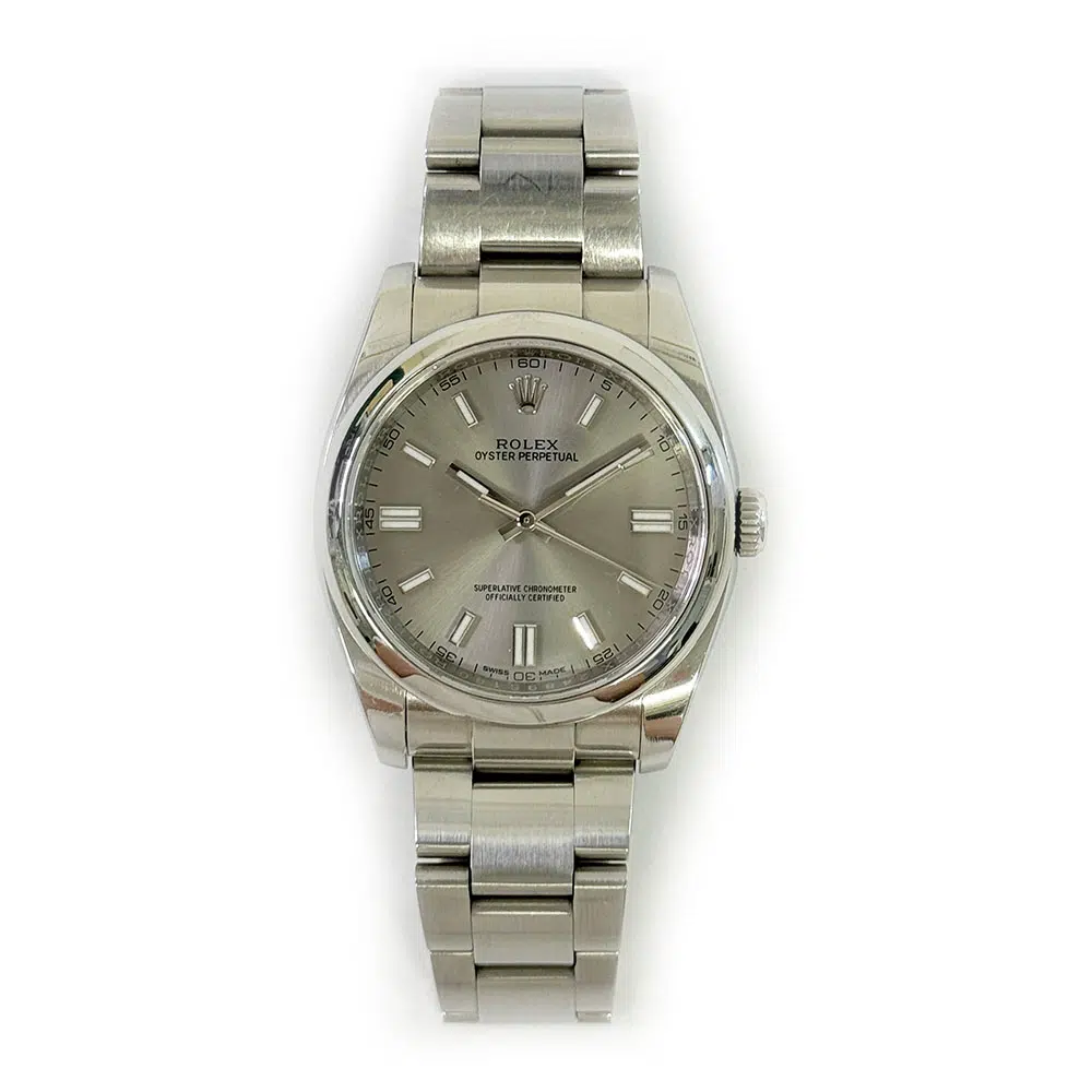 Rolex Oyster Perpetual 36mm Oyster 116000 Stainless Steel Watch Slate Grey Index Dial 2015 – image 3