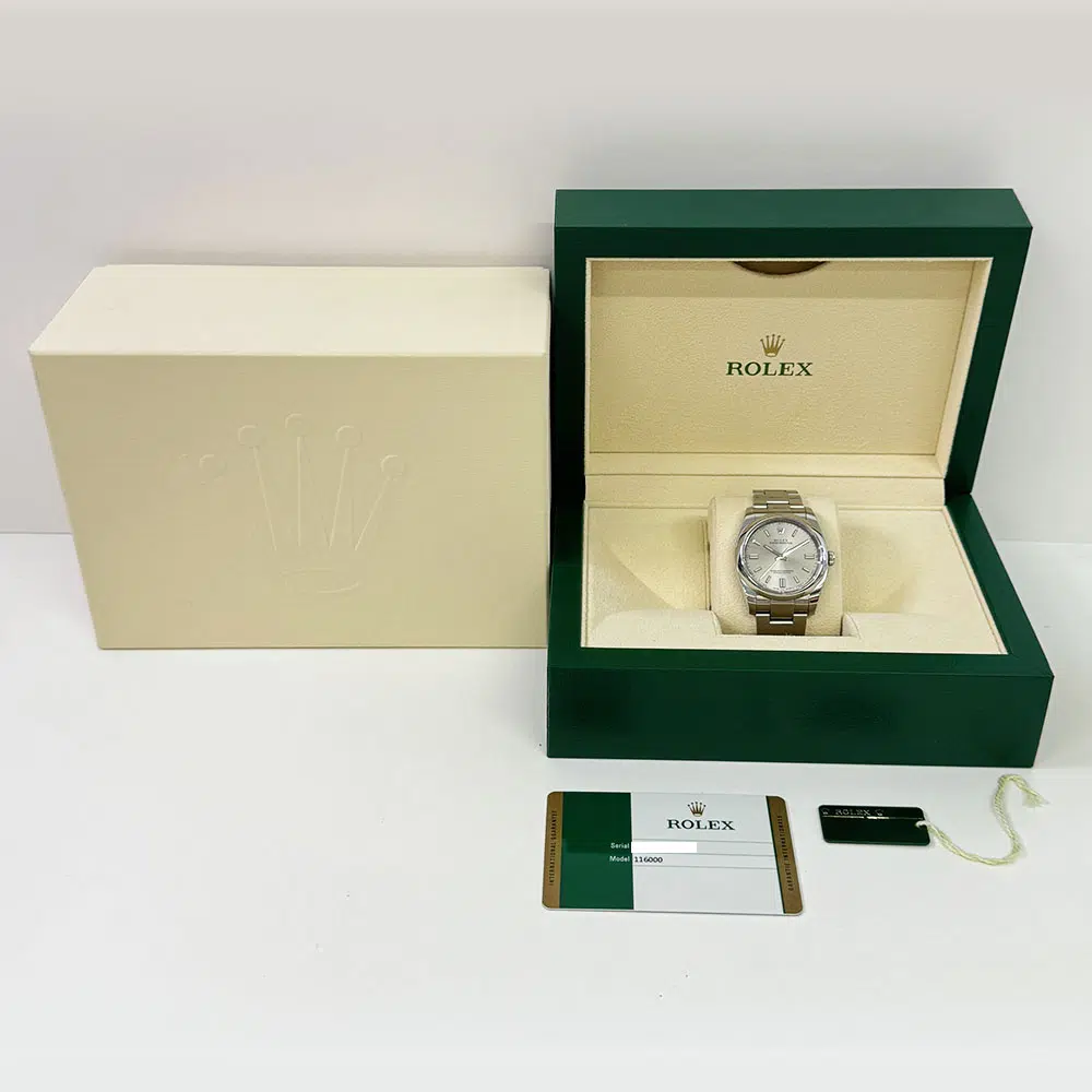 Rolex Oyster Perpetual 36mm Oyster 116000 Stainless Steel Watch Slate Grey Index Dial 2015 – image 8