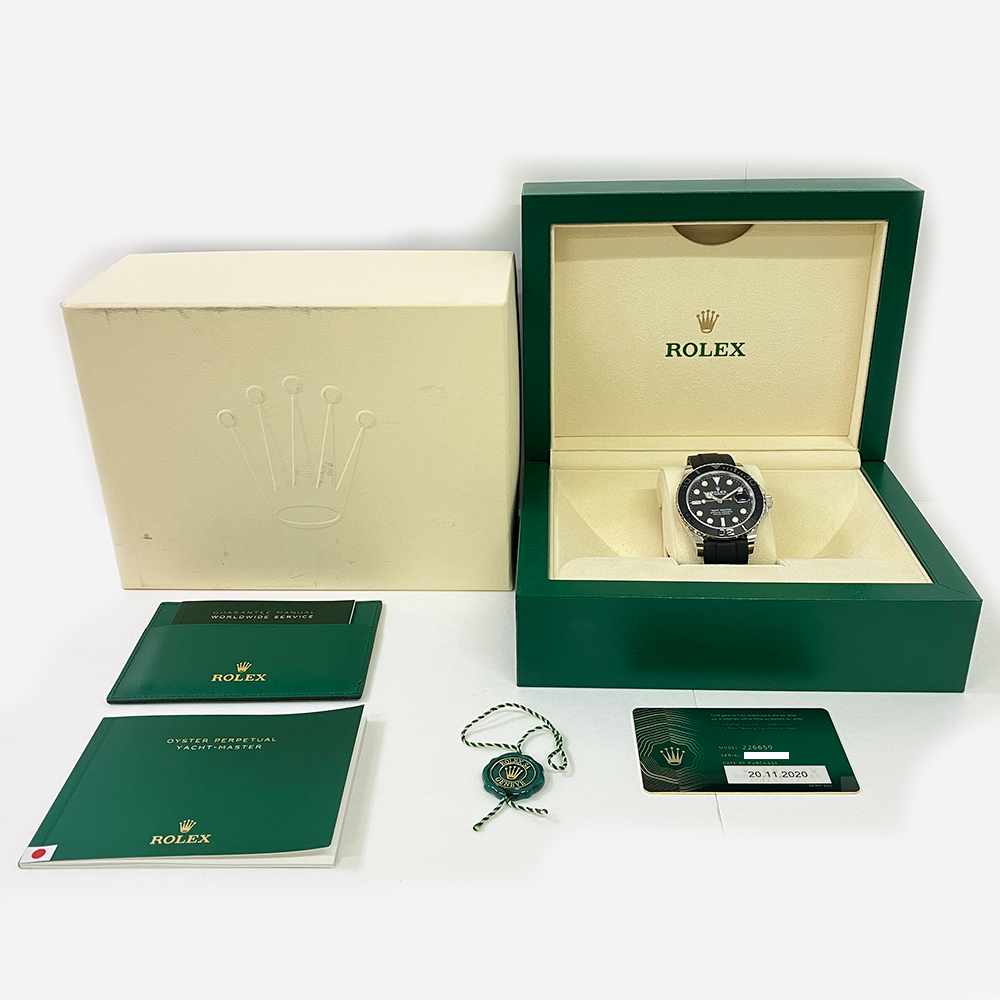 MINT Rolex Yacht-Master 226659 42mm White Gold With Black Rubber Watch Black Dial 2020