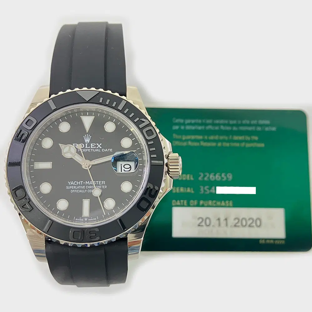 MINT Rolex Yacht-Master 226659 42mm White Gold With Black Rubber Watch Black Dial 2020 – image 2
