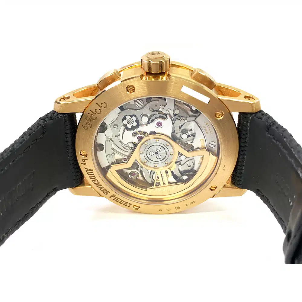 Audemars Piguet Code 11.59 Chronograph 26393OR.OO.A002KB.03 Rose Gold With Black Textile Watch Blue Dial 2021 – image 6