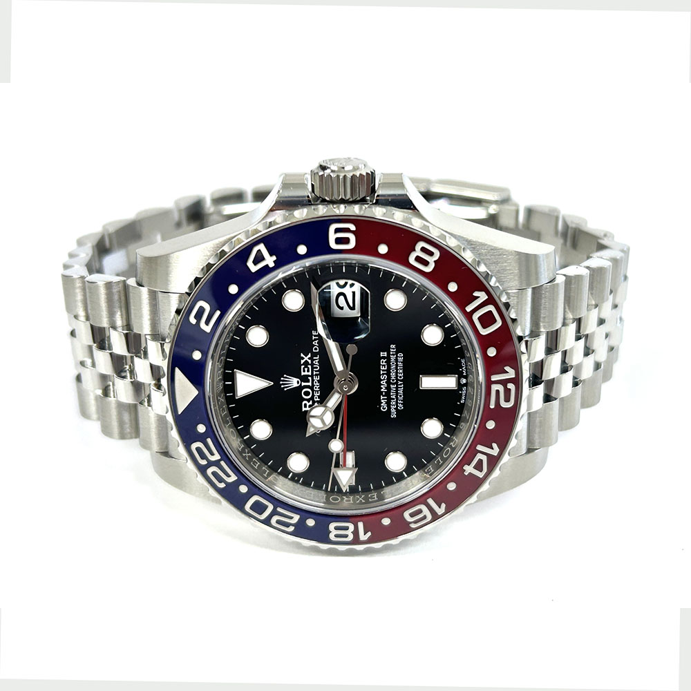 Rolex 126710BLRO GMT-Master II 40mm Jubilee Stainless Steel Watch Black Dial 2024