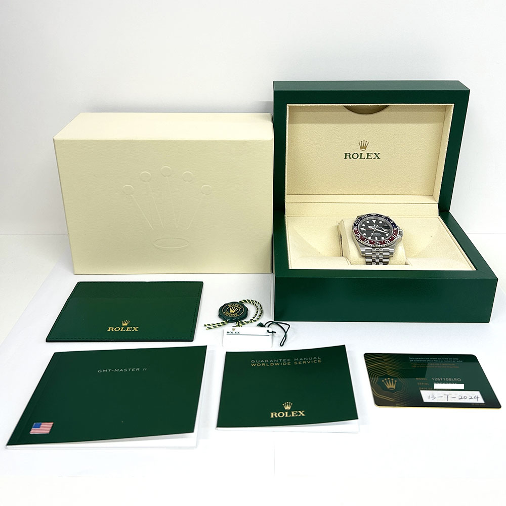 Rolex 126710BLRO GMT-Master II 40mm Jubilee Stainless Steel Watch Black Dial 2024
