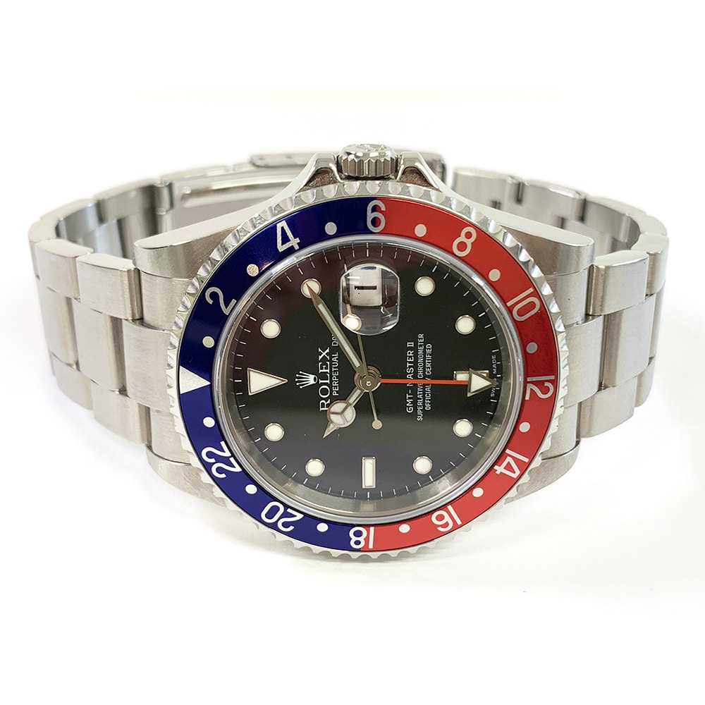 Rolex GMT-Master II "Pepsi" 40mm Oyster 16710 Stainless Steel Watch Black Dial 2011