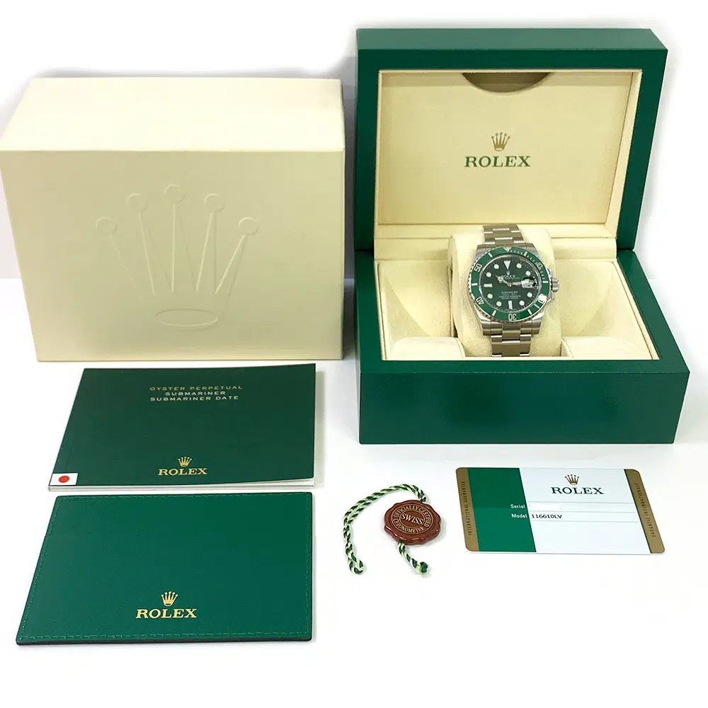 Rolex 116610LV Submariner Oyster Bracelet Green Dial  Stainless Steel Men's Watch 2015 – image 8