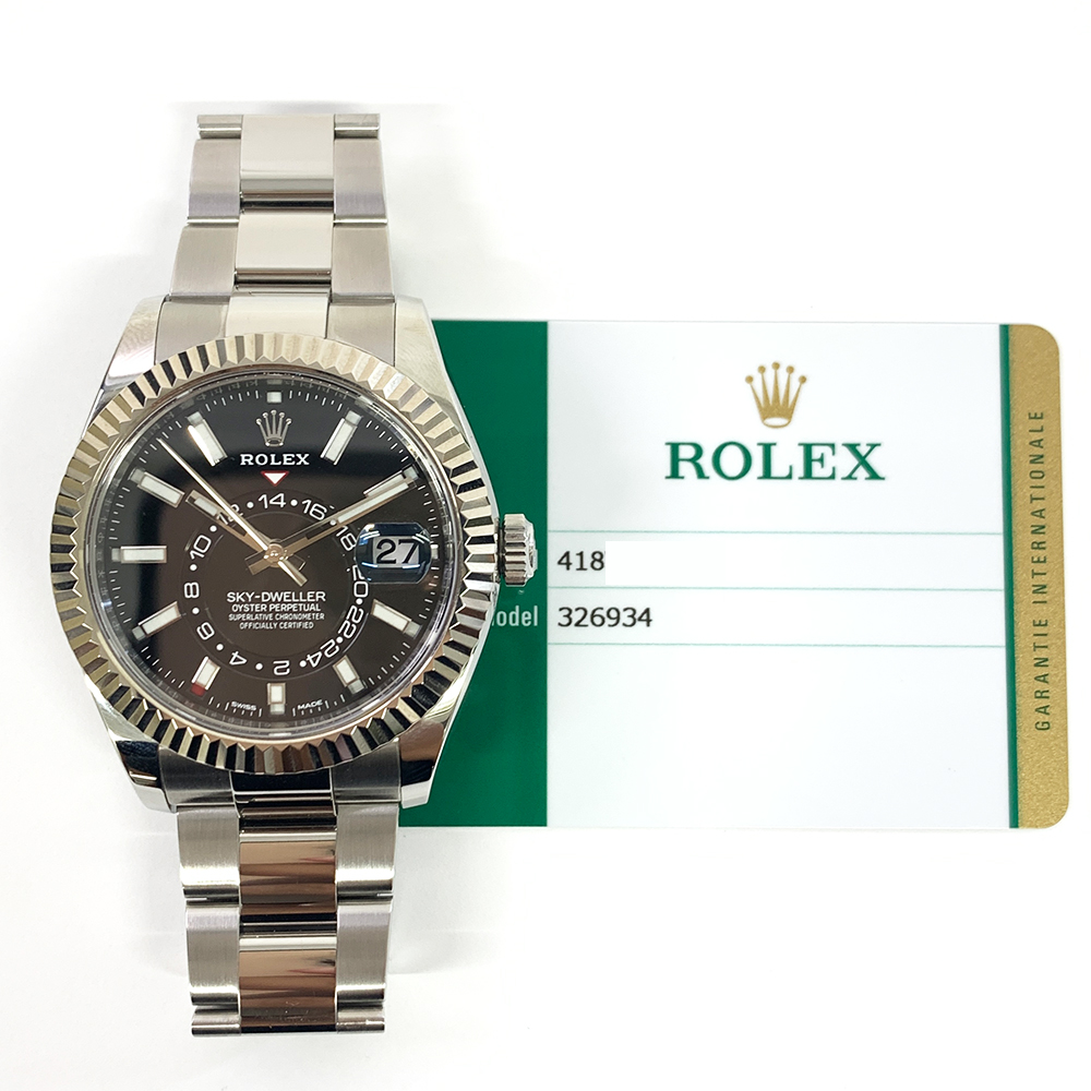 Rolex Sky-Dweller Black Dial 42mm Oyster Bracelet 326934 Stainless Steel Watch MINT 2019