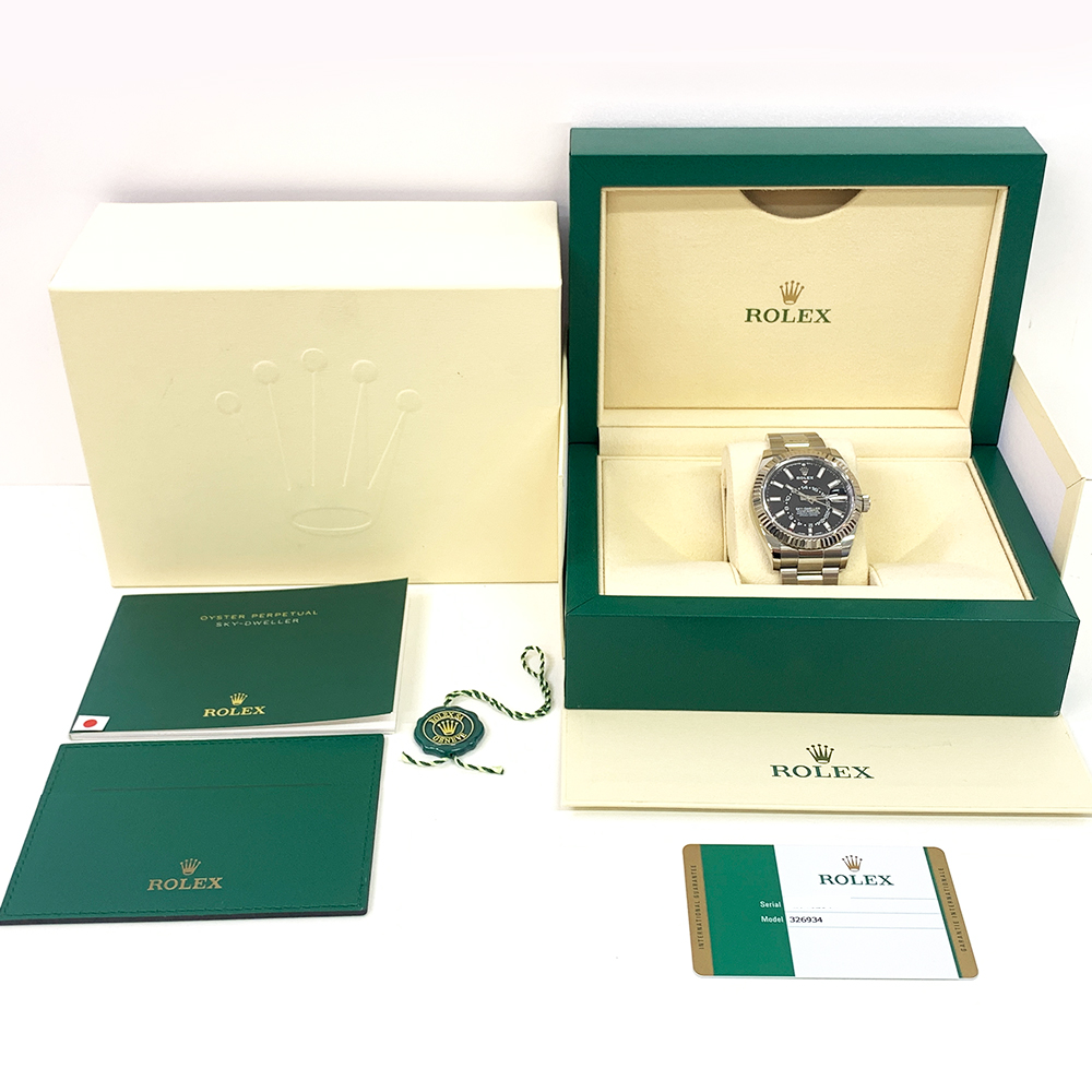 Rolex Sky-Dweller Black Dial 42mm Oyster Bracelet 326934 Stainless Steel Watch MINT 2019