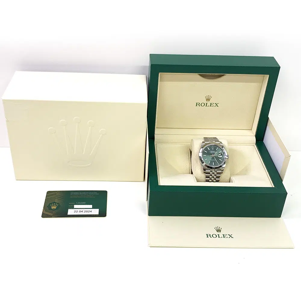 Rolex Datejust 41mm Jubilee 126300 Stainless Steel Watch Green Dial 2024 – image 8