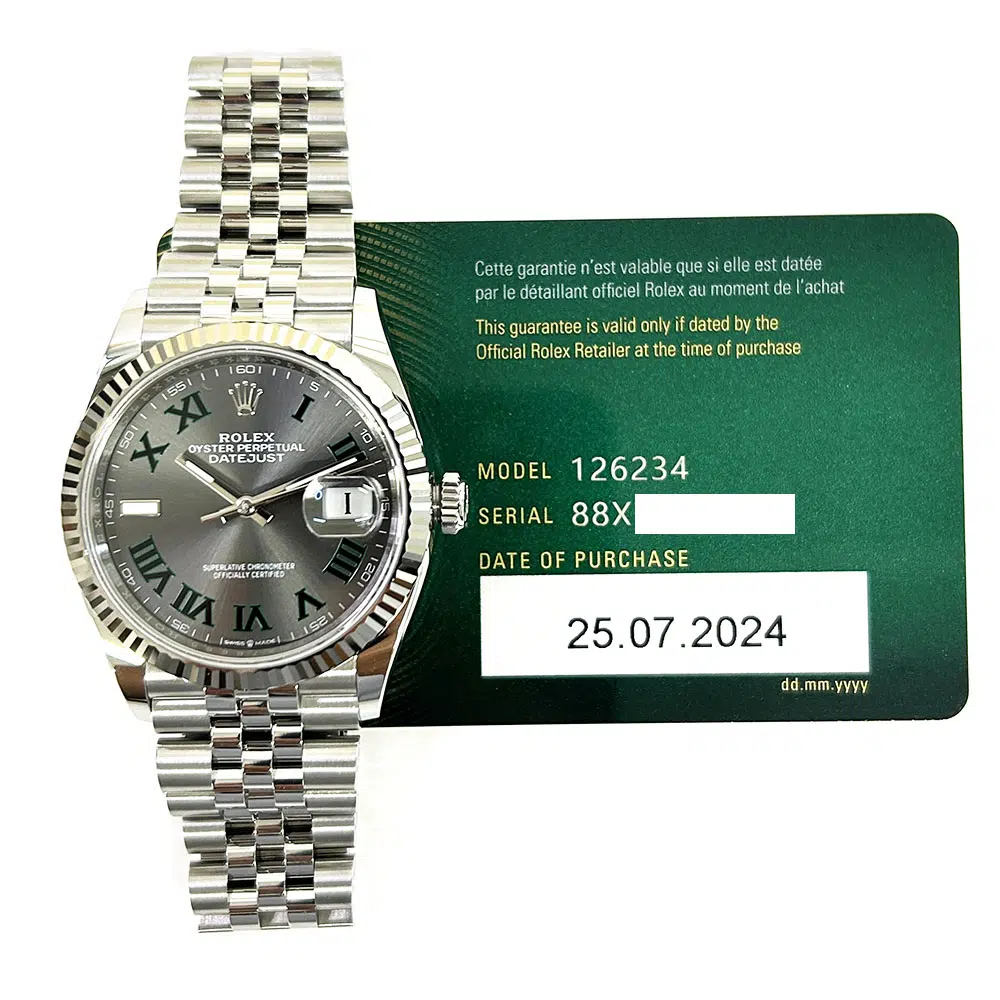 Rolex Datejust 36 Wimbledon Grey 126234  Fluted Bezel Stainless Steel Jubilee 2024 – image 2