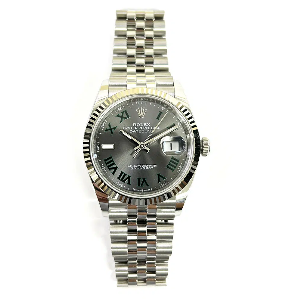 Rolex Datejust 36 Wimbledon Grey 126234  Fluted Bezel Stainless Steel Jubilee 2024 – image 3