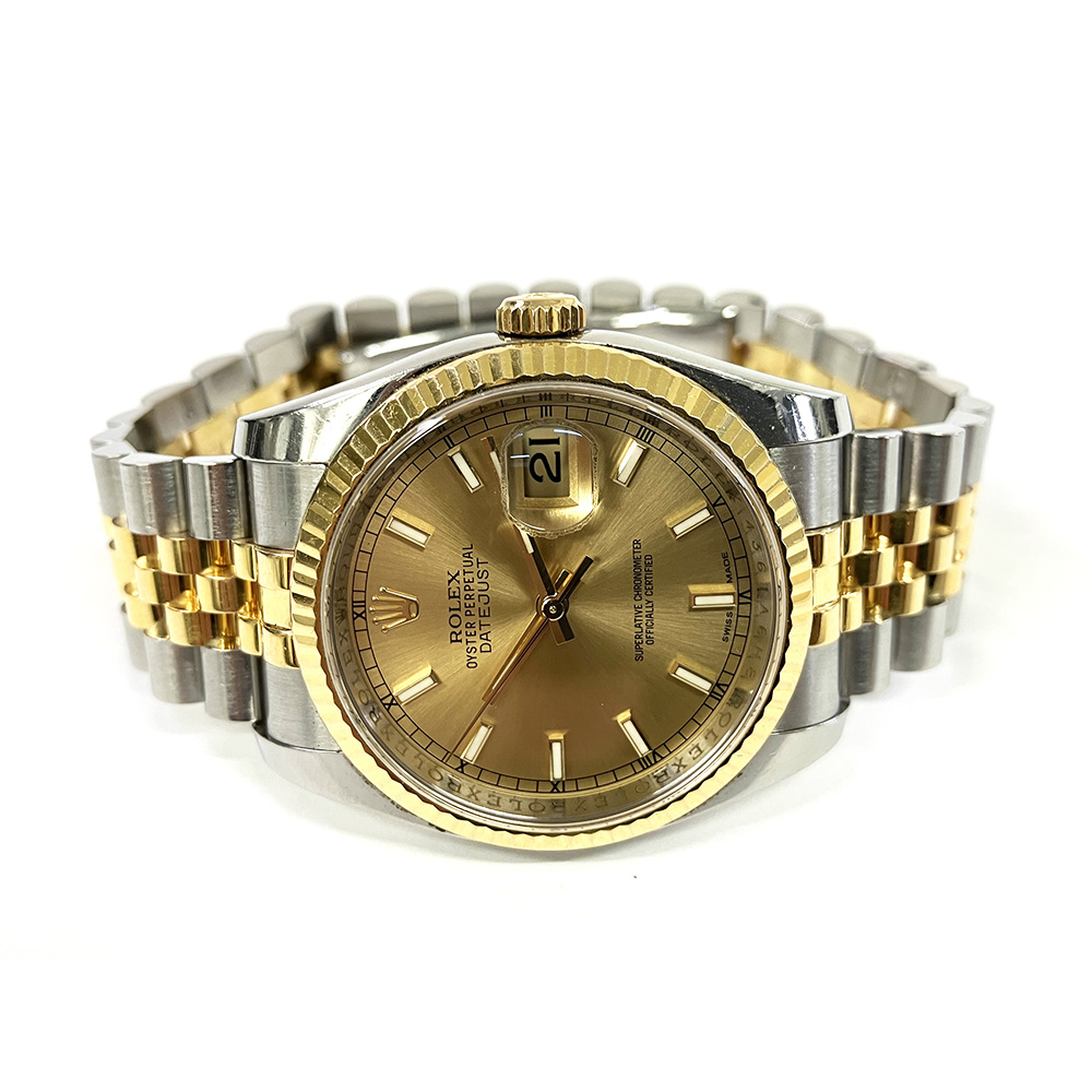 Rolex Datejust Stainless Steel 116233 36mm with Yellow Gold Watch 2012