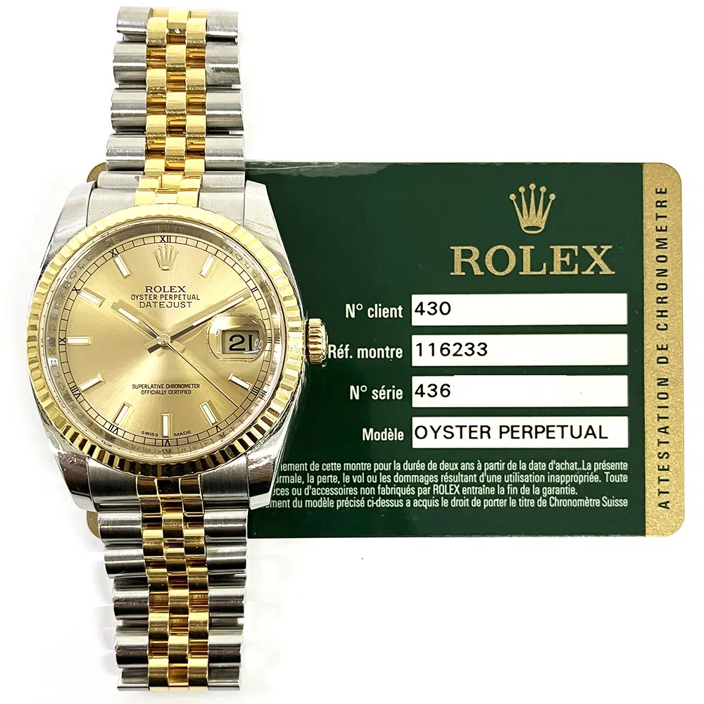 Rolex Datejust Stainless Steel 116233 36mm with Yellow Gold Watch 2012 – image 2