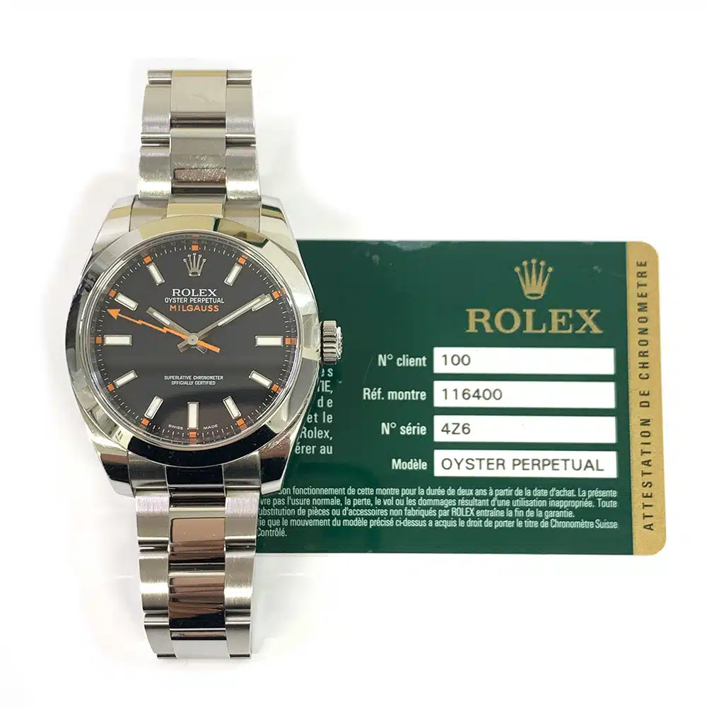 Rolex Milgauss 116400 40mm Stainless Steel with Black Dial Watch 2014 – image 2