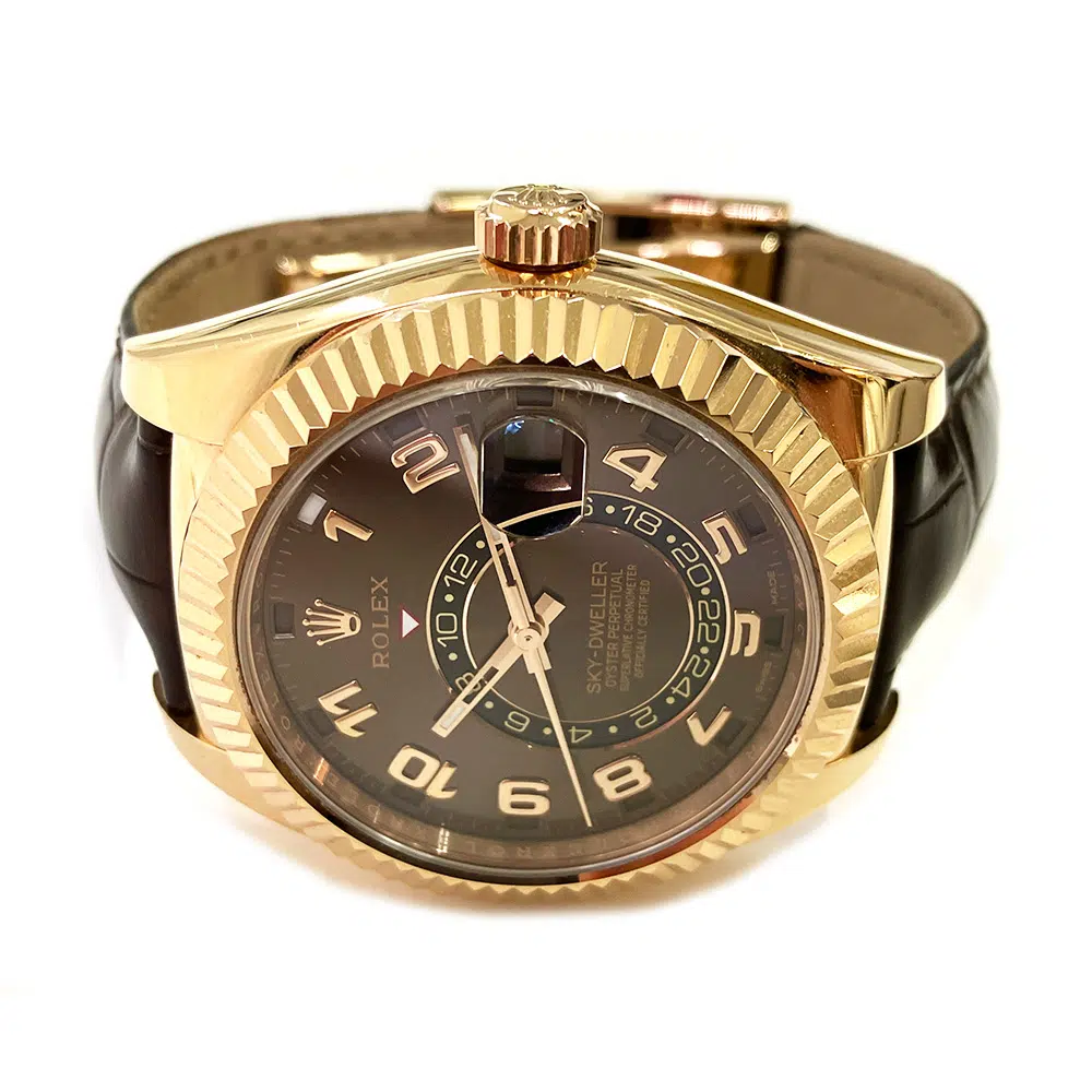 Rolex Sky-Dweller 42mm 326135 Rose Gold With Brown Leather Strap Chocolate Arabic Dial 2018 – image 4