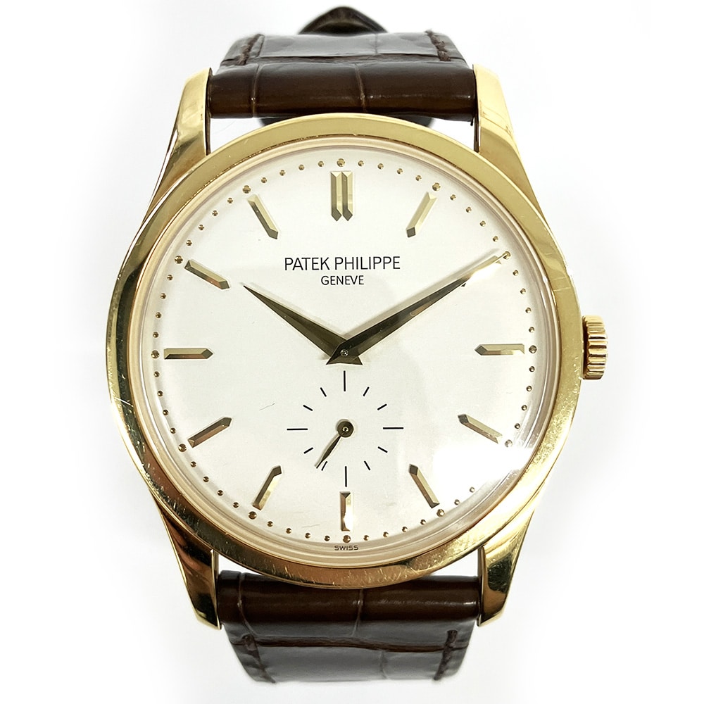 Patek Philippe Calatrava 37mm 5196J-001 Yellow Gold With Brown Leather Watch White Dial 2007
