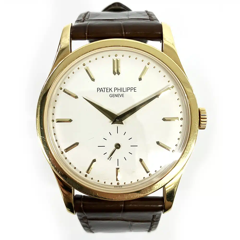 Patek Philippe Calatrava 37mm 5196J-001 Yellow Gold With Brown Leather Watch White Dial 2007 – image 3