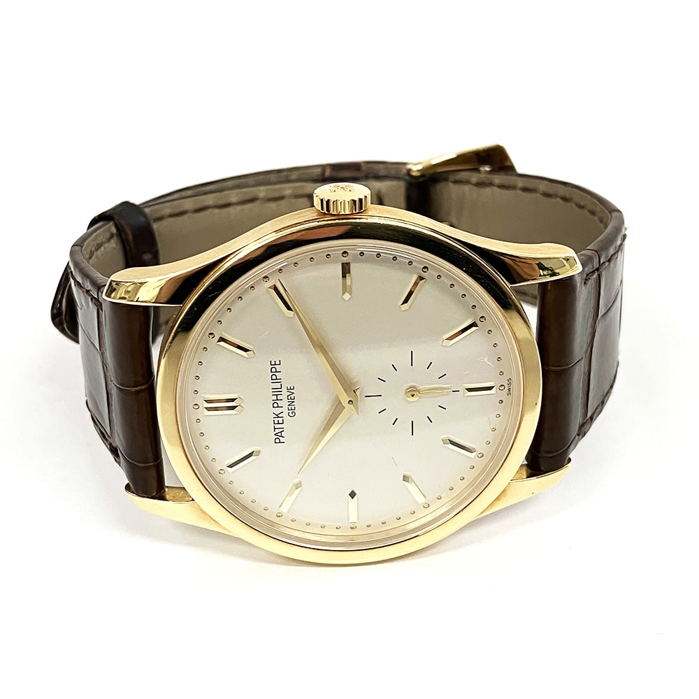 Patek Philippe Calatrava 37mm 5196J-001 Yellow Gold With Brown Leather Watch White Dial 2007