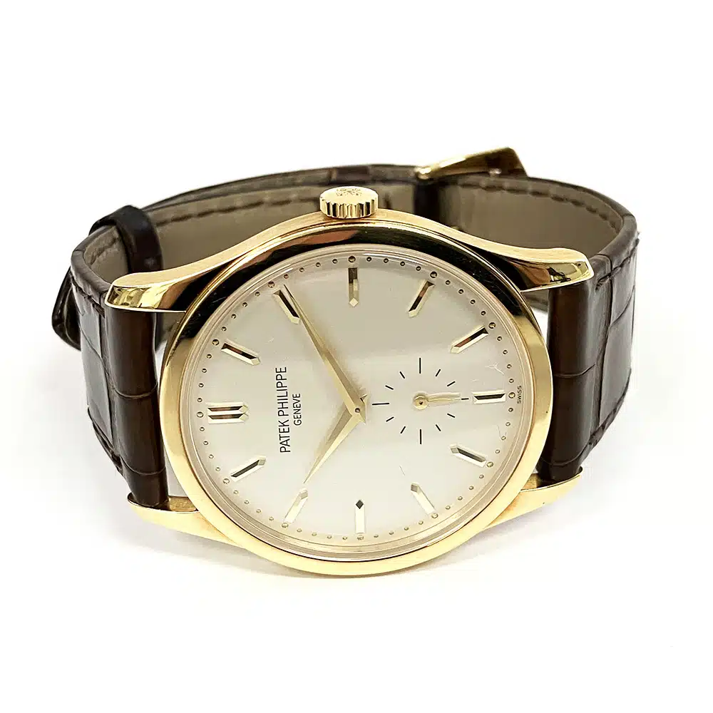 Patek Philippe Calatrava 37mm 5196J-001 Yellow Gold With Brown Leather Watch White Dial 2007 – image 4