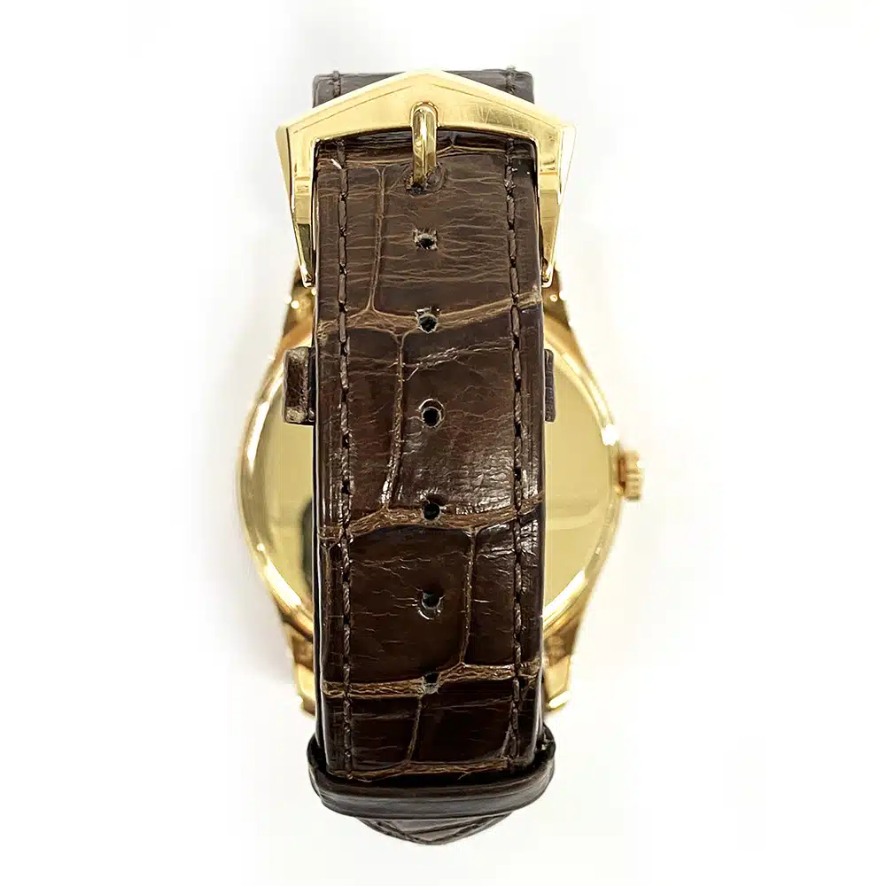 Patek Philippe Calatrava 37mm 5196J-001 Yellow Gold With Brown Leather Watch White Dial 2007 – image 5
