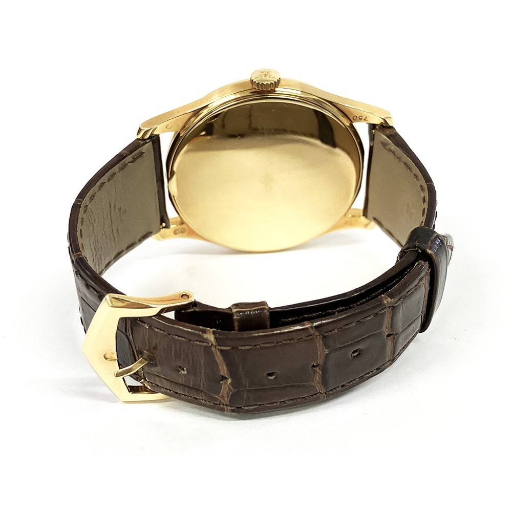 Patek Philippe Calatrava 37mm 5196J-001 Yellow Gold With Brown Leather Watch White Dial 2007