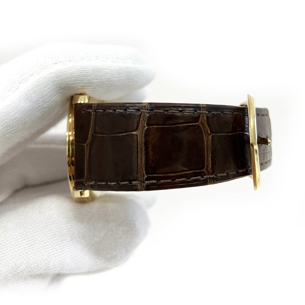 Patek Philippe Calatrava 37mm 5196J-001 Yellow Gold With Brown Leather Watch White Dial 2007