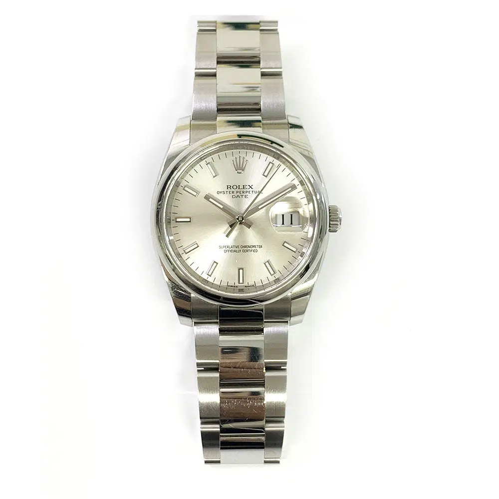 Rolex Oyster Perpetual Date 34mm Oyster 115200 Stainless Steel Watch Silver Index Dial 2020 – image 3