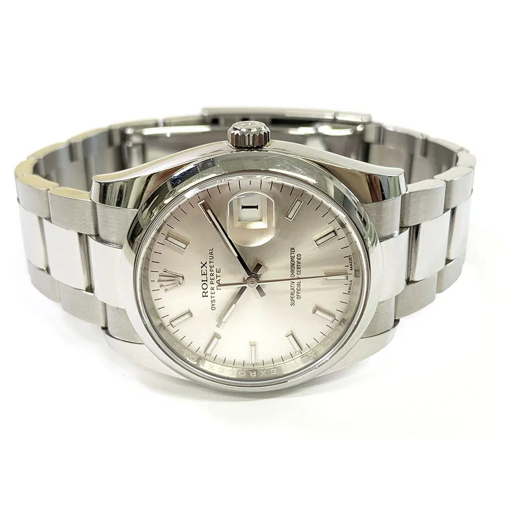 Rolex Oyster Perpetual Date 34mm Oyster 115200 Stainless Steel Watch Silver Index Dial 2020 – image 4
