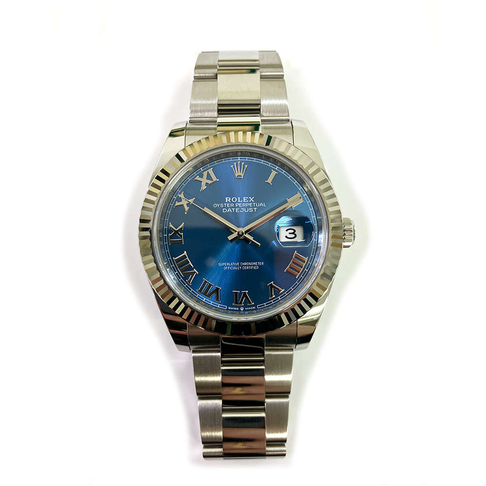 Rolex Datejust Blue Roman 41mm 126334-0025 Steel Oyster Watch 2024