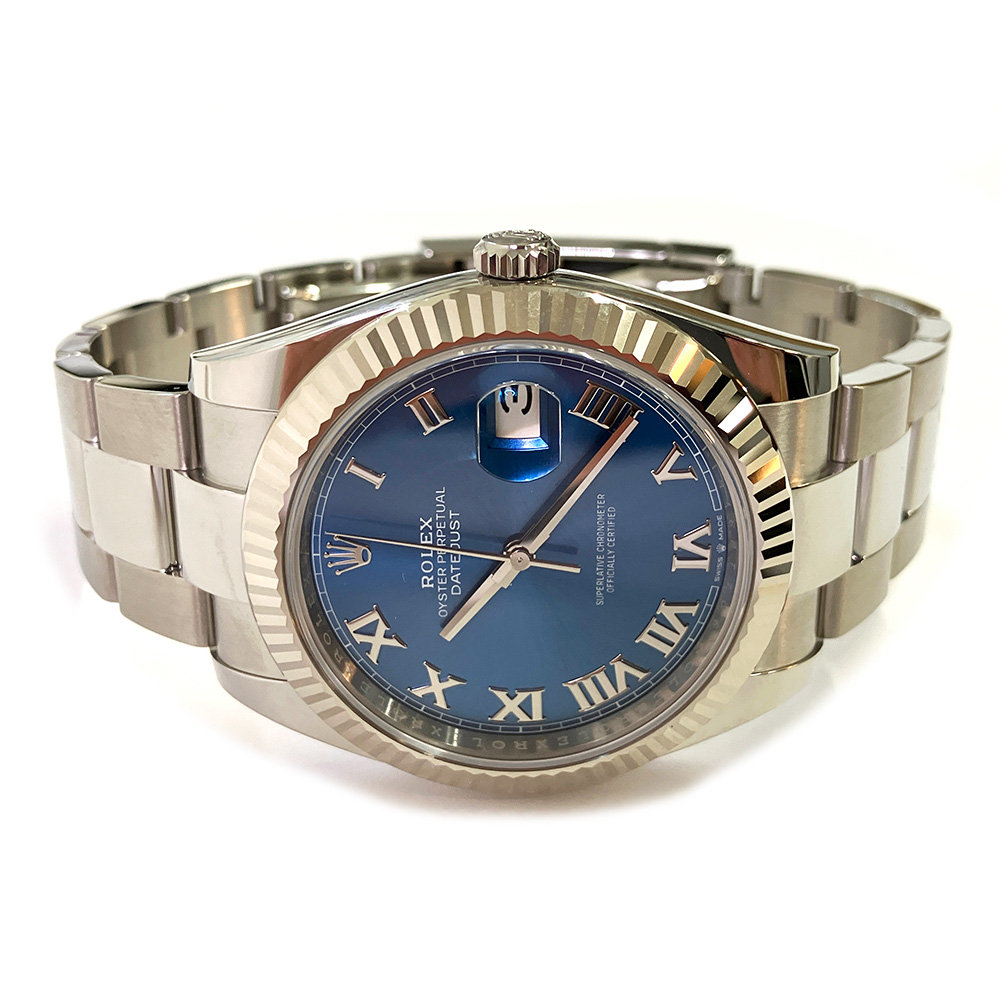 Rolex Datejust Blue Roman 41mm 126334-0025 Steel Oyster Watch 2024