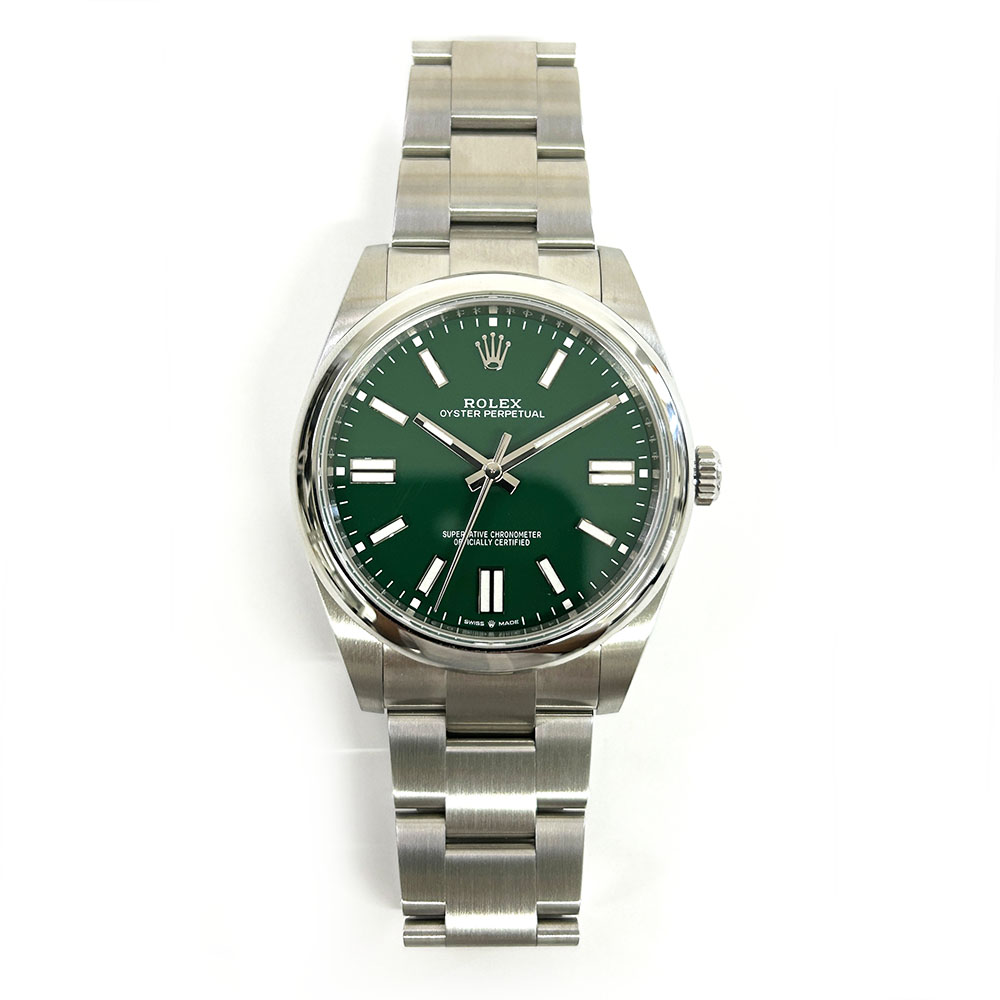 Rolex Oyster Perpetual Green Index Dial 124300 41mm Stainless Steel Watch 2022