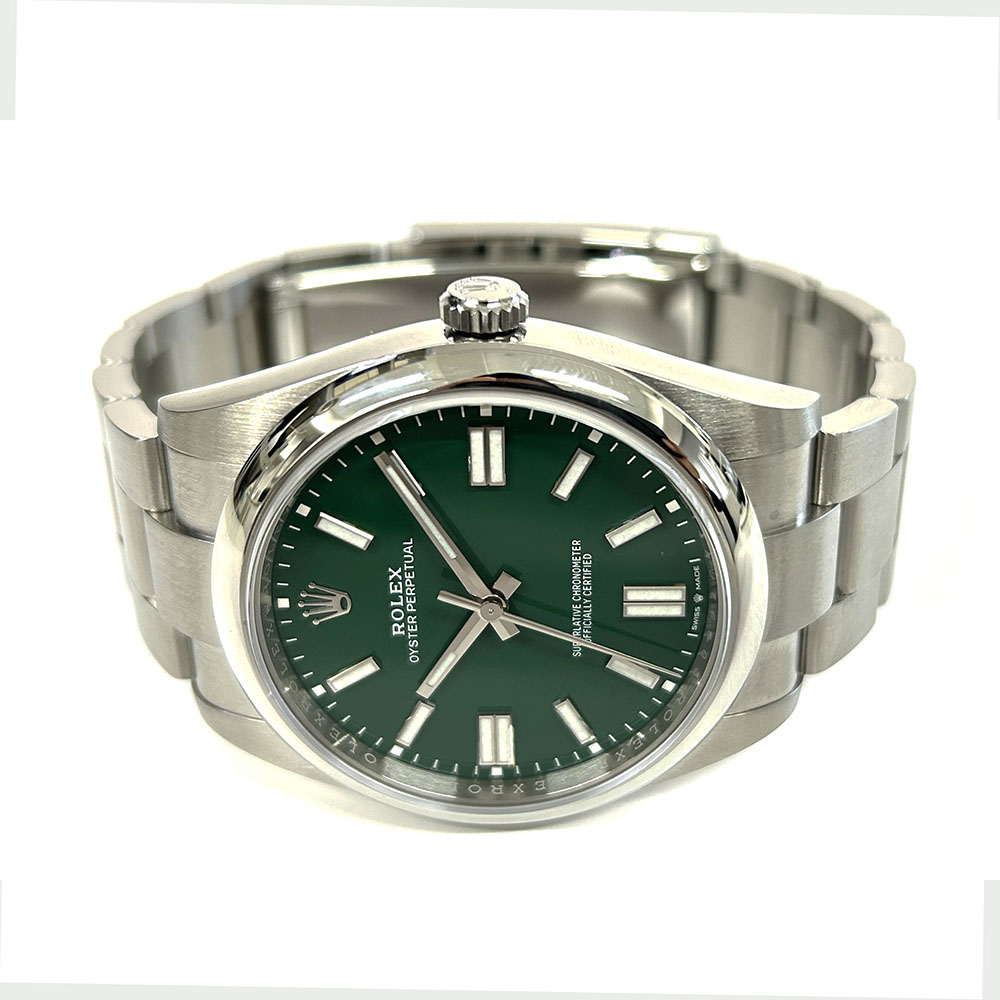 Rolex Oyster Perpetual Green Index Dial 124300 41mm Stainless Steel Watch 2022