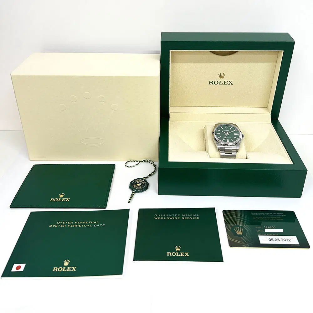 Rolex Oyster Perpetual Green Index Dial 124300 41mm Stainless Steel Watch  2022 – image 8