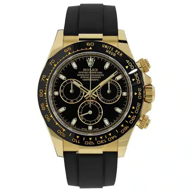 Rolex Cosmograph Daytona 40mm Yellow Gold 116518LN Black Rubber Watch Black Dial 2020