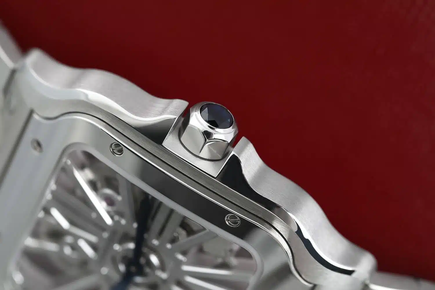 Cartier Santos De Cartier Skeleton WHSA0015 Stainless Steel Watch COMES WITH RUBBER STRAP AND DEPLOYMENT BUCKLE – image 4