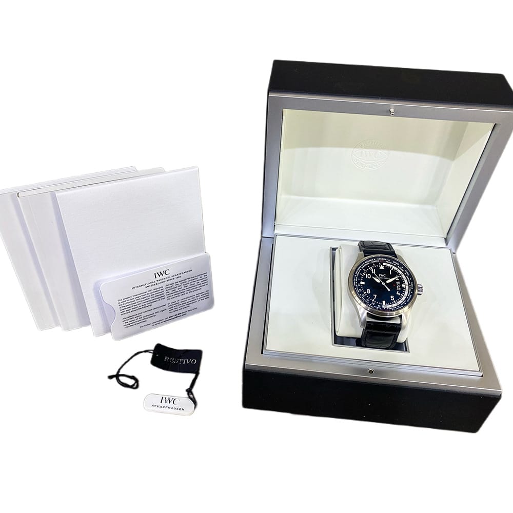 IWC Pilot Worldtimer IW326201 Stainless Steel with Black Crocodile Leather Watch 2018