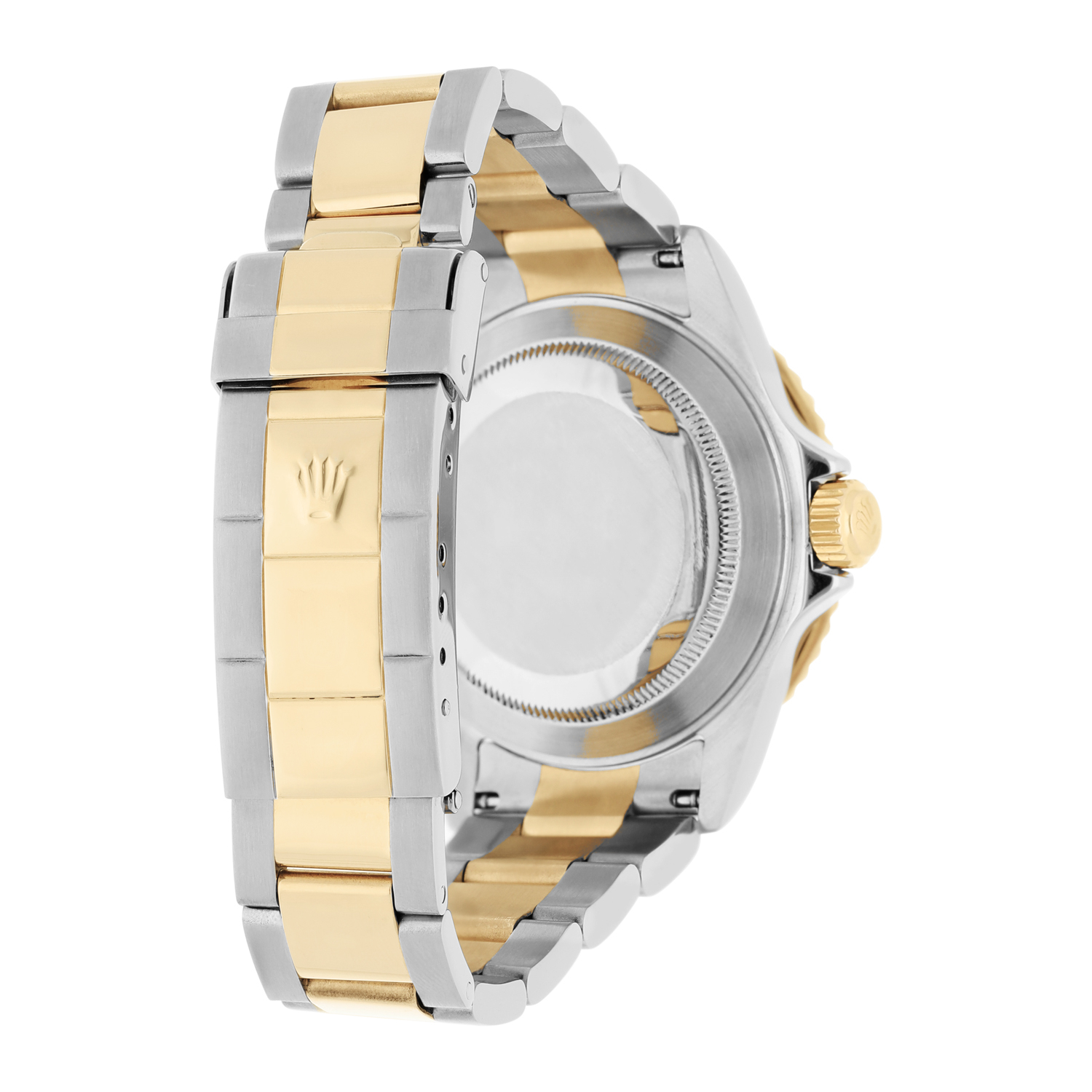 Rolex Submariner Date 18k Yellow Gold/Steel Serti Gold Diamond Dial Mens Watch 16613