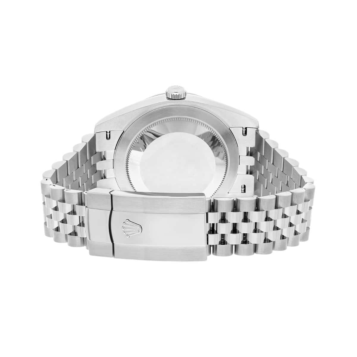 Rolex Datejust 41 Steel Watch Black Index Dial Diamonds Mens Jubilee Band 126300