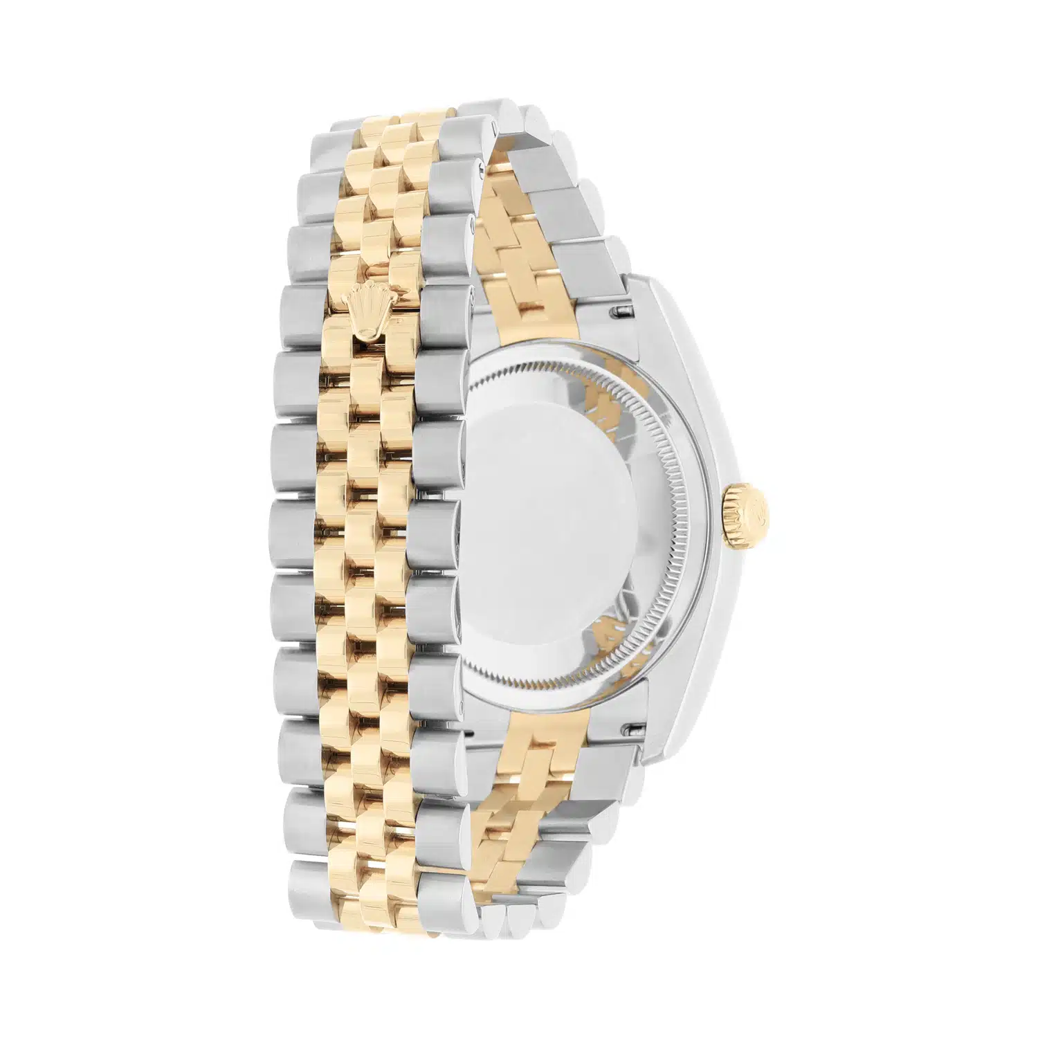 Rolex Datejust 36 Gold and Steel 116233 Ivory Pyramid Roman Dial Jubilee Watch – image 7