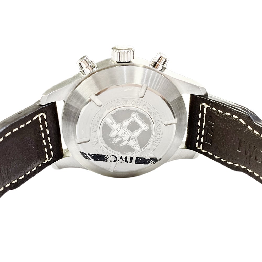 IWC Pilot Spitfire Chronograph IW387806 Stainless Steel with Brown Leather Watch 2014