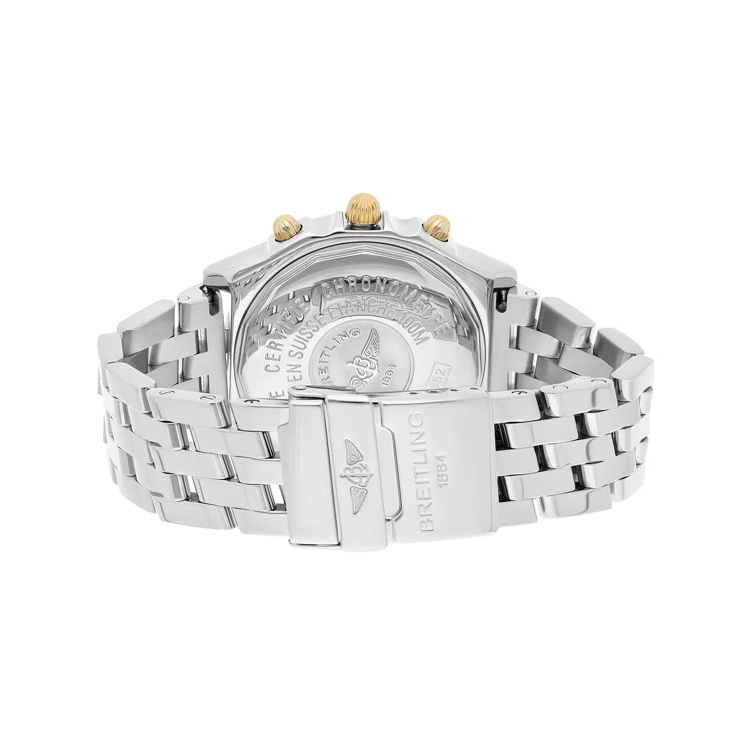Breitling Chronomat Black Dial 39MM Steel & 18K Yellow Gold B13352 Diamond Bezel – image 7