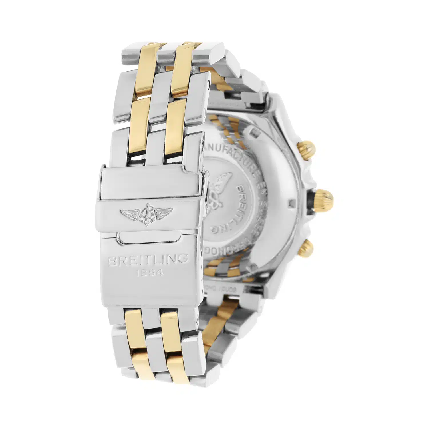 Breitling Blackbird Chronomat White Dial 39MM Steel & 18K Yellow Gold B13350 Diamond Bezel – image 7