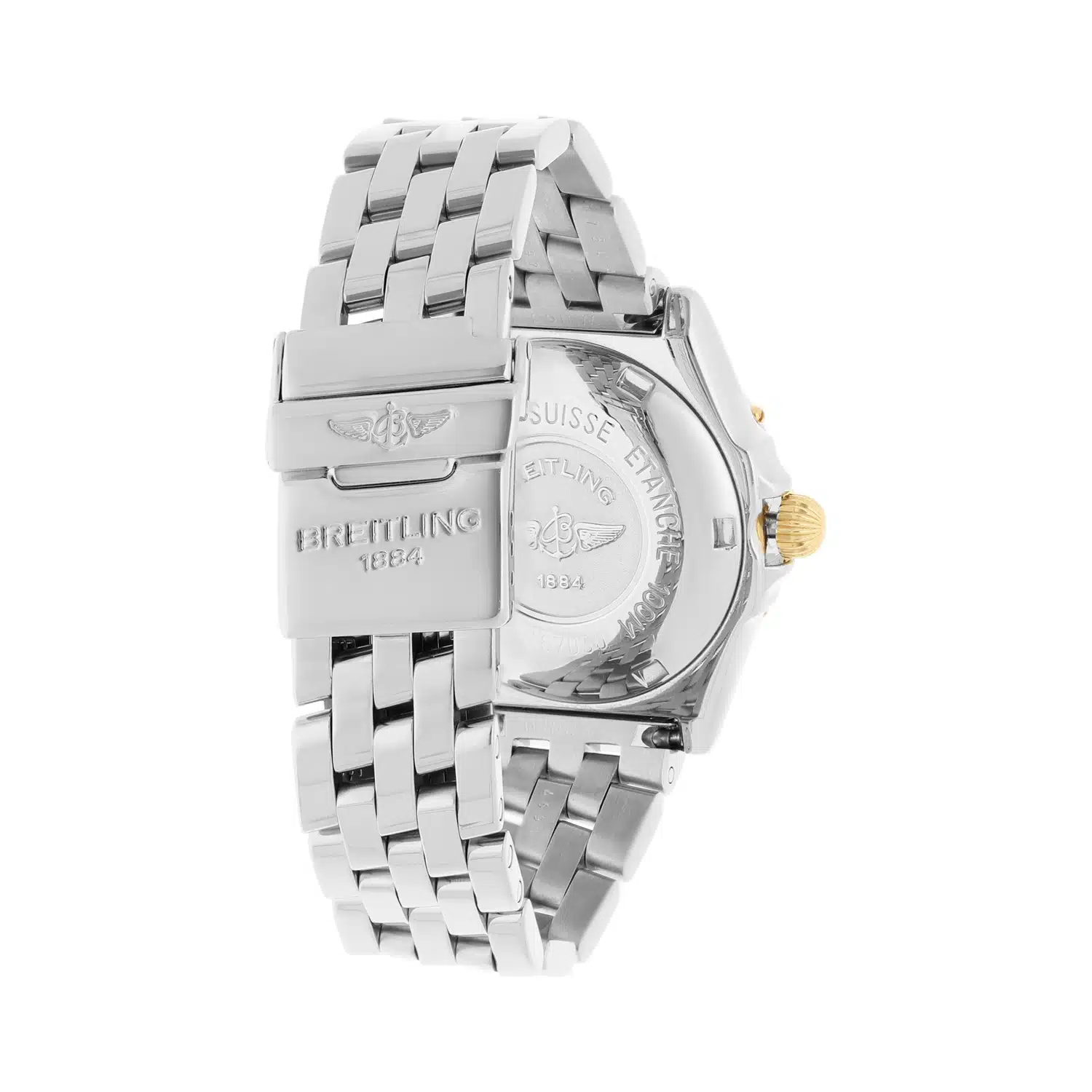 Breitling Wings Lady Two-Tone 18k Yellow Gold Steel Ivory 31mm B67050 Diamond Bezel – image 7